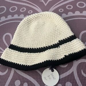 Kids Black and White Crochet Bucket Hat
